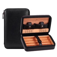 Humidor de Voyage Personnalisé en Bois et Cuir PU pour Cigares