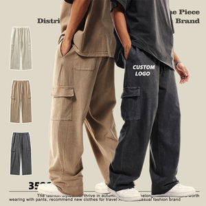 Pantaloni <span class=keywords><strong>Cargo</strong></span> Casual di Alta Qualità, 350g, Stile Vintage, Lavaggio Acido, Gamba Dritta Larga, Multi-Tasca, in Cotone, Streetwear e Workwear - Product Image 1