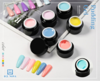 Collection de Gels Ongles Couleurs Arc-en-ciel Estivales en Pot, Palette de Gels Pudding, Gel UV pour Peinture au Doigt, Vernis Gel pour Salons de Manucure (Vente en Gros)