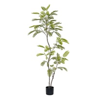 OH ARTS Faux arbre de mimosa artificiel en soie en pot avec branches flexibles et emballage compact pour les détaillants