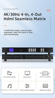 Matriz de Conexión Seamless Hardrock de Acero Inoxidable 4x4 /VGA//HDBaseT/ Conexiones 4K30Hz Procesador de Video Wall Privado de China