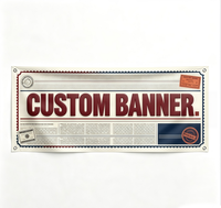 Bannière en vinyle personnalisée, design dégradé chaud, cadre circulaire géométrique, bannière en PVC imprimée sur mesure pour la promotion des entreprises et des magasins