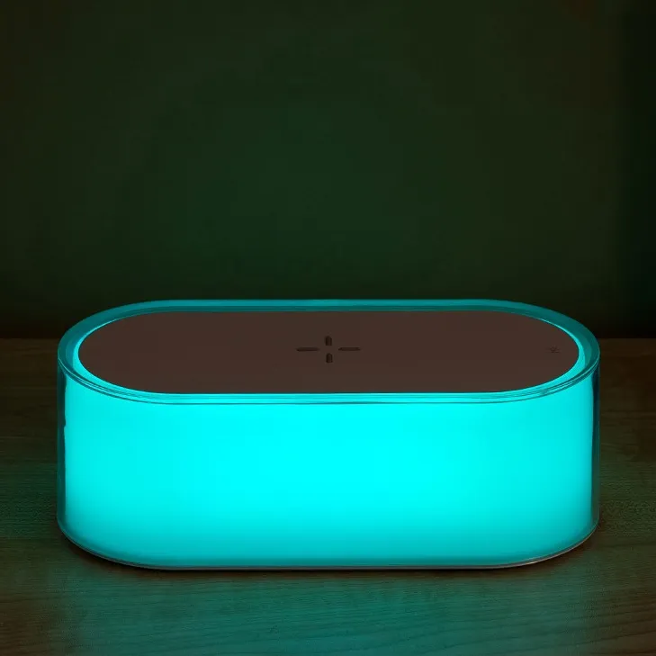 New Design Type C Led Table Lamp Rechargeable Night Light With USB Wireless Fast Charge Operated 16 Colors Night Light