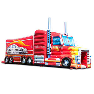 इनडोर आउटडोर पार्टी किराये मनोरंजन इंफ्लेटेबल बाउंस हाउस फायर ट्रक बाउसी कैसल बाधा कोर्स के साथ बाउसी महल - Product Image 1