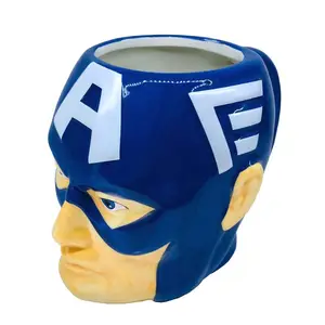 Disni seramik fincan tedarikçisi yaratıcı seramik kupalar özel Logo Marvel çizgi roman kaptan amerika kupa hediyeler