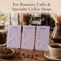 Carte de saveurs de café à marque privée, Feuille de dégustation de grains personnalisée OEM, Guide de menu de marque pour le lancement des propriétaires de marques de café