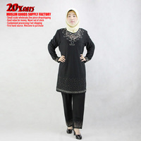 Vente directe d'usine de petite quantité en gros sur mesure modeste Dubaï Style brodé Abaya approvisionnement instantané