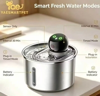 Fontaine à eau pour chat 3L en acier inoxydable ultra silencieuse automatique multifonctionnelle en matériau de qualité alimentaire pour usage intérieur