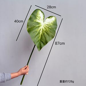 Grandes feuilles de Taro féeriques, feuilles de velours vertes, feuilles de Flamant Royal, matériau de tissage Pan, hauteur 30cm-100cm, style nordique - Product Image 3