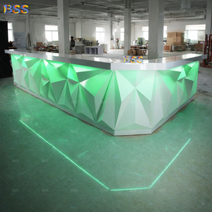 Muebles de Bar para Discoteca Corian, Barra de Bar en Forma de L, Geométrica, Moderna, de Lujo, para Yate, Resort, Restaurante, con Luces LED - Product Image 5