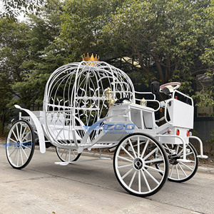 Carruaje de Calabaza Eléctrico Blanco Puro para Exteriores con Caballos, Estilo Cenicienta, Precio Mayorista - Product Image 3