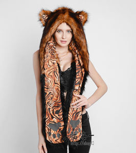 Einhorn Farbe Kunst pelz Hut mit bedruckten Cartoon Tier muster Jacquard Style Schal Handschuhe Set für Amazon und Ebay - Product Image 6