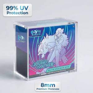 99% UV Protection Elite Trainer Box Acrylic <strong>Display</strong> <strong>Case</strong> 8mm <strong>Crystal</strong> Clear ETB Protector with Strong Magnetic TCG Storage Box - Product Image 1