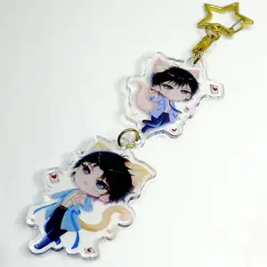 Tùy Chỉnh Acrylic Keychain Ảnh Laser Cắt Nhựa Tự Làm Thiết Kế Tùy Chỉnh Rõ Ràng In Anime Long Lanh Acrylic Quyến Rũ