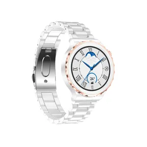 D3pro hotselling senhoras presentes wearable 1.32 polegadas ip67 full touch rodada tela B T Call branco relógio inteligente