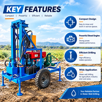 Machine de forage de puits d'eau portable de petite taille, équipement de forage de puits diesel pour les puits d'eau agricoles