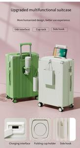 <span class=keywords><strong>Valise</strong></span> trolley rigide multifonctionnelle rétro, nouvelle collection, avec porte-gobelet. - Product Image 3