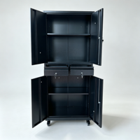 Armoire de rangement robuste en acier avec serrure à clé, tiroirs et roulettes, armoire à outils mobile, atelier industriel, écologique