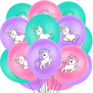 Harga terbaik 12 inci balon lateks Unicorn impian balon pesta warna polos dekorasi ulang tahun anak-anak dekorasi pernikahan Balao