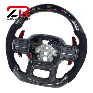 Volant de direction en fibre de carbone avec palettes de changement de vitesse pour <span class=keywords><strong>Ford</strong></span> Raptor F150 <span class=keywords><strong>XLT</strong></span> STX Raptor <span class=keywords><strong>2019</strong></span>-2025, affichage LED PRM personnalisé pour le <span class=keywords><strong>sport</strong></span> - Product Image 6