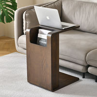 Table console fixe Wabi Sabi avec niche ouverte pour magazines, en chêne massif, contemporaine, durable, de luxe, pour porche, salon, hôtel, salle à manger