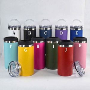 Custom 14oz 4-in-1 Beer Can Cooler Double-Walled Vacuum Insulated Stainless Steel Tumbler Powder Coating Cooler Opener Party - Product Image 2