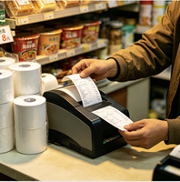 Rouleaux de papier thermique pour caisse enregistreuse Gold East BPA High Bulk 57*40mm, écologiques, sensibles à la chaleur, pour imprimantes POS et ATM