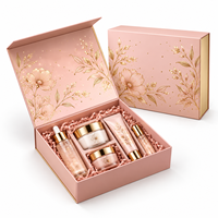 Boîte d'emballage cosmétique personnalisée, boîte cadeau en papier rigide de luxe avec couvercle et base, logo pour les coffrets cadeaux de soins de la peau et de beauté