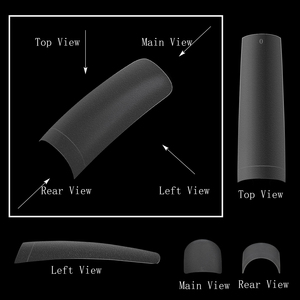 Faux ongles ultra-fins en ABS, demi-couverture, blanc mat, anti-rayures, pour extension d'ongles et manucure - Product Image 4