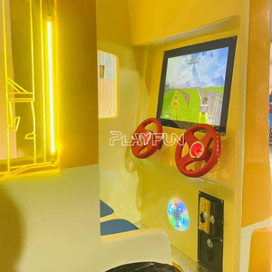 Máquina de videojuegos de carreras de autos para niños con 4 asientos, operada con monedas, para parques de atracciones, juegos de autobús giratorio - Product Image 4