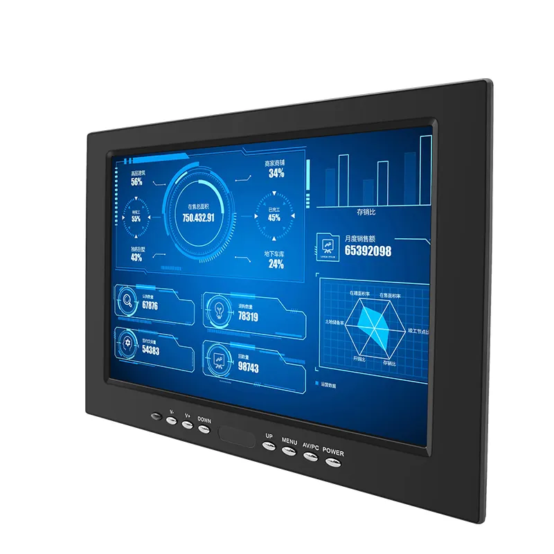 10.1'' Wide LCD Monitor VGA/AV/HD-MI/BNC Input IPS1280*800 Digital Screen 10.1 inch Monitor LCD Screen CCTV System with Bracket