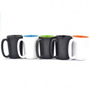 Juego de Tazas de Cerámica Brillante de 10 oz, Tazas de Café Coloridas por Dentro, Tazas para Leche, Servicio de Restaurante para Agua y Capuchino - Product Image 4