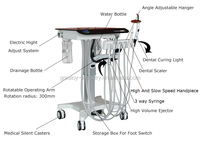 EURVET Unité Dentaire Vétérinaire Portable Compresseur d'Air Silencieux Réglage Électrique de la Hauteur 110-240V Écologique Standard pour Chiens