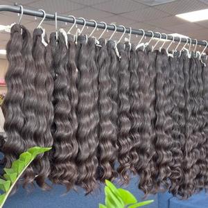 원시 베트남 처녀 인모 번들 뼈 스트레이트 더블 그린 느슨한 깊은 웨이브 직조 흑인 여성을위한 - Product Image 3