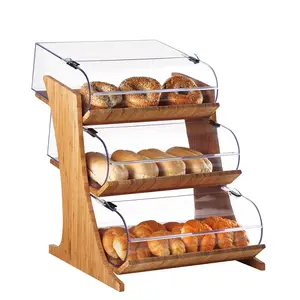 Nieuw Ontwerp Vijf Lagen Supermarkt Houten Plank Brood Display Rack