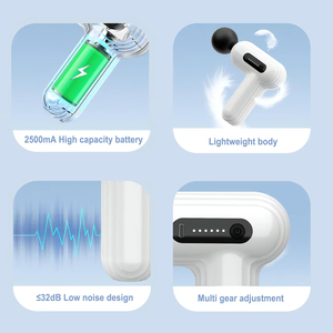 Regalo de mujer rosa púrpura lindo Mini pistola de masaje pantalla táctil de 12 velocidades pistola de masaje muscular de tejido profundo silencioso - Product Image 5