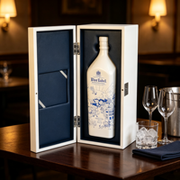 Boîte à vin en bois haute brillance avec charnière métallique, insert en cuir, logo personnalisé pour présentation en magasin, collection de spiritueux, emballage cadeau de luxe