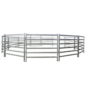 Paneles de valla de acero para ganado, valla de alta calidad, soldado, utilidad galvanizada, desmontable, patio redondo/bolígrafos, 100 juegos