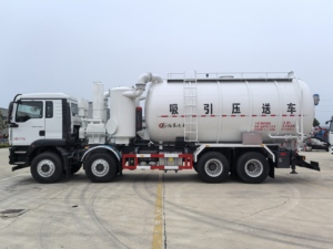 Sinotruk Anti-leakage Vacuum Suction Pressure Truck 8x4 30m³ Industrial <b>Dust</b> Ash Transfer Truck For Sale - Product Image 3