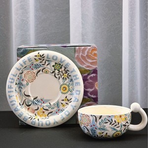 Modern Luxury Bone China Coffee Cup and Saucer <b>Set</b> with Pillow Bag-Eco-Friendly Custom-Made Business <b>Gift</b> - Product Image 1