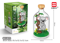 Diskon besar DIY set blok bangunan hewan karakter kartun Mini hadiah bata edukasi figur Jigsaw mainan Puzzle untuk anak-anak