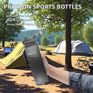 Botella de Agua Deportiva <span class=keywords><strong>PROIRON</strong></span> de 500 ml y 1000 ml con Filtro, Bebedero de Plástico con Tapa Abatible para Ciclismo, Gimnasio, Corredores, Estudiantes y Campamento - Product Image 2