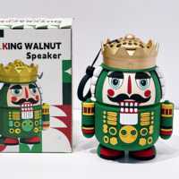 Speaker Bluetooth Natal Nutcracker King & Guard, Speaker Nirkabel Portabel Kartun Lucu 3W Mini BT untuk Hadiah Liburan