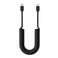 Kabel USB Type-C Spiral Retractable dengan Konduktor Tembaga Murni untuk Pengisian Daya IOS, Komputer, Tablet, Mobil OEM/ODM
