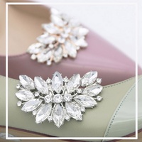 Décoration supérieure pour chaussures de mariée transfrontalières, fleur de chaussure en cristal amovible à talon haut, boucle en alliage de zinc, sabot monocouche