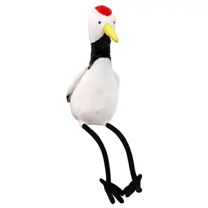 wholesale Soft Cartoon Red-crowned Crane Custom Stuffed Embroidery Animal Plush Toys