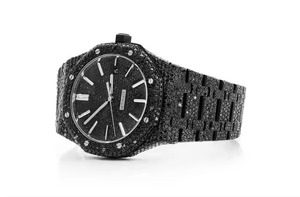 Montres analogiques Moissanite en acier inoxydable finition élégante de longue durée Look de luxe Bracelet réglable pour cadeau de fête - Product Image 3