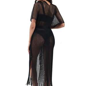 Cárdigan de verano de talla única, sobre la parte superior de encaje Bikini, ropa de protección solar Sexy para playa, traje de baño para mujeres europeas y americanas - Product Image 6