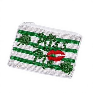 Women and Girls' Valentine's Day Special Beaded Embroidery Heart Shaped <b>Coin</b> <b>Purses</b> Zipper New Release Promotional Gift - Product Image 1