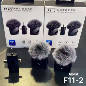 Microphone Lavalier Sans Fil 3-en-1 Double Micro Anti-Bruit Mini Clip-on pour <span class=keywords><strong>iPhone</strong></span> Android Appareil Photo Interview Vlog - Product Image 3
